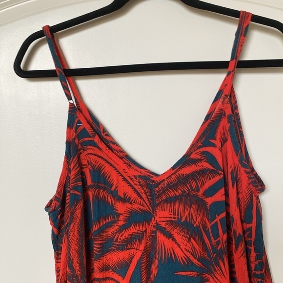 P.J. Salvage Crinkle Jumpsuit Romper Womens XL Vacation Coral Teal Coastal Beach - Picture 4 of 11